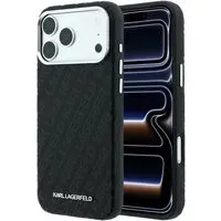 Custodia MagSafe per Apple iPhone 18 Pro Max / 17 Pro Max, Karl Lagerfeld, Logo in Metallo Granulato, Nera