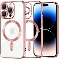 Custodia MagSafe per Apple iPhone 14 Pro, Techsuit, Luxury Crystal, Rosa