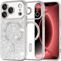 Custodia MagSafe per Apple iPhone 18 Pro Max / 17 Pro Max, Techsuit, Luxury Glitter, Argento