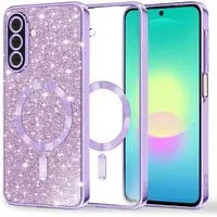 Custodia MagSafe per Samsung Galaxy A27 5G, Techsuit, Luxury Glitter, Viola Chiaro
