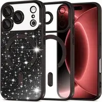 Custodia MagSafe per Apple iPhone 18 Pro Max / 17 Pro Max, Techsuit, Luxury Glitter, Nera