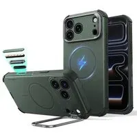 Custodia MagSafe per Apple iPhone 18 Pro Max / 17 Pro Max, ESR, Cyber Armor Kickstand, Verde