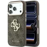 Custodia per Apple iPhone 18 Pro Max / 17 Pro Max, Guess, 4G Big Strass Logo, Marrone