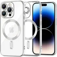 Custodia MagSafe per Apple iPhone 14 Pro, Techsuit, Luxury Crystal, Argento
