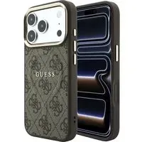Custodia MagSafe per Apple iPhone 18 Pro / 17 Pro, Guess, 4G Embossed Classic, Marrone