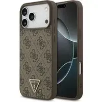 Custodia MagSafe per Apple iPhone 18 Pro Max / 17 Pro Max, Guess, 4G Triangle Strass, Marrone