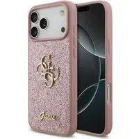 Custodia per Apple iPhone 18 Pro Max / 17 Pro Max, Guess, Fixed Glitter Big 4G, Rosa