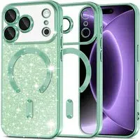 Custodia MagSafe per Apple iPhone 18 Pro / 17 Pro, Techsuit, Luxury Glitter, Verde Chiaro