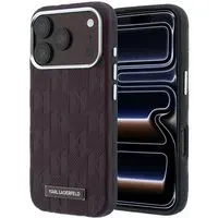 Custodia MagSafe per Apple iPhone 18 Pro / 17 Pro, Karl Lagerfeld, Logo in resina monocromatica granulata, Vinaccia