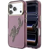 Custodia per Apple iPhone 18 Pro Max / 17 Pro Max, Karl Lagerfeld, IML Big Signature Resina Logo Cornice Metallica, Vinaccia