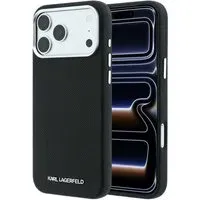 Custodia MagSafe per Apple iPhone 18 Pro Max / 17 Pro Max, Karl Lagerfeld, Logo Allungato Granulato, Nera