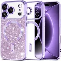 Custodia MagSafe per Apple iPhone 18 Pro / 17 Pro, Techsuit, Luxury Glitter, Viola Chiaro