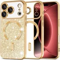 Custodia MagSafe per Apple iPhone 18 Pro Max / 17 Pro Max, Techsuit, Luxury Glitter, Dorata