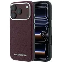 Custodia MagSafe per Apple iPhone 18 Pro Max / 17 Pro Max, Karl Lagerfeld, Logo in Metallo Granulato, Vinaccia