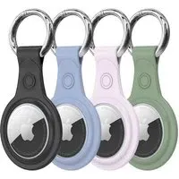 Custodia DUX DUCIS Secure per Apple AirTag, Set da 4 pezzi, Nero / Blu / Rosa / Verde