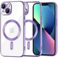 Custodia MagSafe per Apple iPhone 13, Techsuit, Luxury Crystal, Viola Chiaro