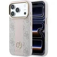 Custodia MagSafe per Apple iPhone 18 Pro Max / 17 Pro Max, Guess, 4G Stripe Round Classic Logo, Rosa