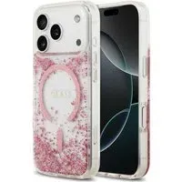 Custodia MagSafe per Apple iPhone 18 Pro Max / 17 Pro Max, Guess, Fondo in Resina Glitter, Rosa