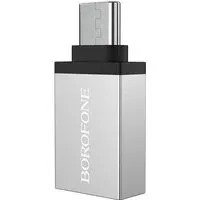 Adattatore OTG USB-A - USB-C Borofone BV3, Argento