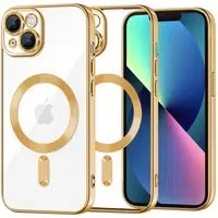 Custodia MagSafe per Apple iPhone 13, Techsuit, Luxury Crystal, Dorata