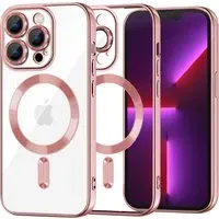 Custodia MagSafe per Apple iPhone 13 Pro, Techsuit, Luxury Crystal, Rosa