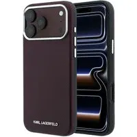 Custodia MagSafe per Apple iPhone 18 Pro Max / 17 Pro Max, Karl Lagerfeld, Logo Allungato Granulato, Vinaccia