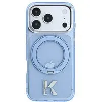 Custodia MagSafe per Apple iPhone 18 Pro Max / 17 Pro Max, Karl Lagerfeld, IML Ring Stand Kameo Metal, Blu