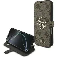Custodia per Apple iPhone 18 Pro Max / 17 Pro Max, Guess, Logo Metallico 4G, Marrone