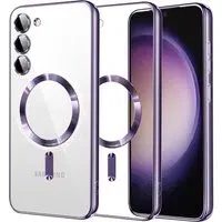 Custodia MagSafe per Samsung Galaxy S23 S911, Techsuit, Luxury Crystal, Viola Chiaro