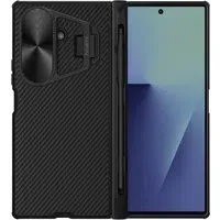 Custodia per Samsung Galaxy Z Fold7 F966, Nillkin, CamShield Prop con copertura metallica per lente e supporto per S-Pen, Nera