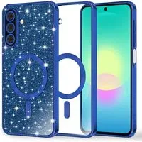 Custodia MagSafe per Samsung Galaxy A27 5G, Techsuit, Luxury Glitter, Blu Scuro