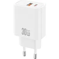 Caricatore da rete XO Design CE42, 30W, 3A, 1 x USB-A - 1 x USB-C, Bianco