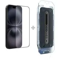 Pellicola protettiva per schermo Nillkin CP+ Pro con applicatore per Apple iPhone 16, vetro temperato, adesivo completo, nero