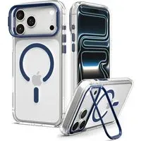 Custodia MagSafe per Apple iPhone 18 Pro / 17 Pro, Spigen, Ultra Hybrid Optik S, Trasparente Blu Navy ACS11922