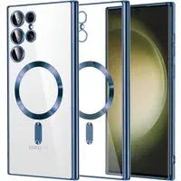 Custodia MagSafe per Samsung Galaxy S23 Ultra S918, Techsuit, Luxury Crystal, Blu Scuro