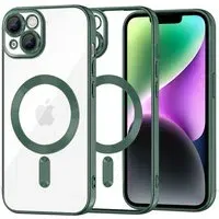 Custodia MagSafe per Apple iPhone 14, Techsuit, Luxury Crystal, Verde Scuro