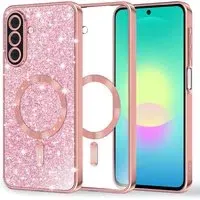 Custodia MagSafe per Samsung Galaxy A27 5G, Techsuit, Luxury Glitter, Rosa Dorato