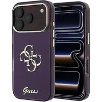 Custodia per Apple iPhone 18 Pro / 17 Pro, Guess, IML 4G Metal Script, Vinaccia