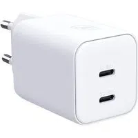 Caricatore da rete 3MK Hyper, 45W, 2 x USB-C, Bianco