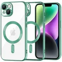 Custodia MagSafe per Apple iPhone 14, Techsuit, Luxury Crystal, Verde Chiaro