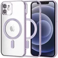Custodia MagSafe per Apple iPhone 12, Techsuit, Luxury Crystal, Viola Chiaro
