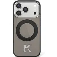 Custodia MagSafe per Apple iPhone 18 Pro / 17 Pro, Karl Lagerfeld, IML Ring Stand Kameo Metal, Nera