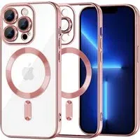 Custodia MagSafe per Apple iPhone 13 Pro Max, Techsuit, Luxury Crystal, Rosa