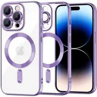 Custodia MagSafe per Apple iPhone 14 Pro, Techsuit, Luxury Crystal, Viola Chiaro
