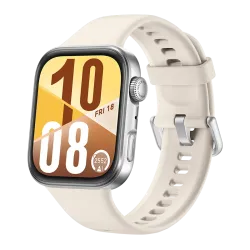 HUAWEI WATCH FIT 4 / Cassa in alluminio e cinturino bianco / Fino a 10 giorni di autonomia e compatibile con iOS e Android