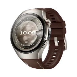 HUAWEI WATCH 5 46mm / Cassa in titanio aerospaziale e cinturino marrone / Compatibile con iOS e Android e chiamate E-sim