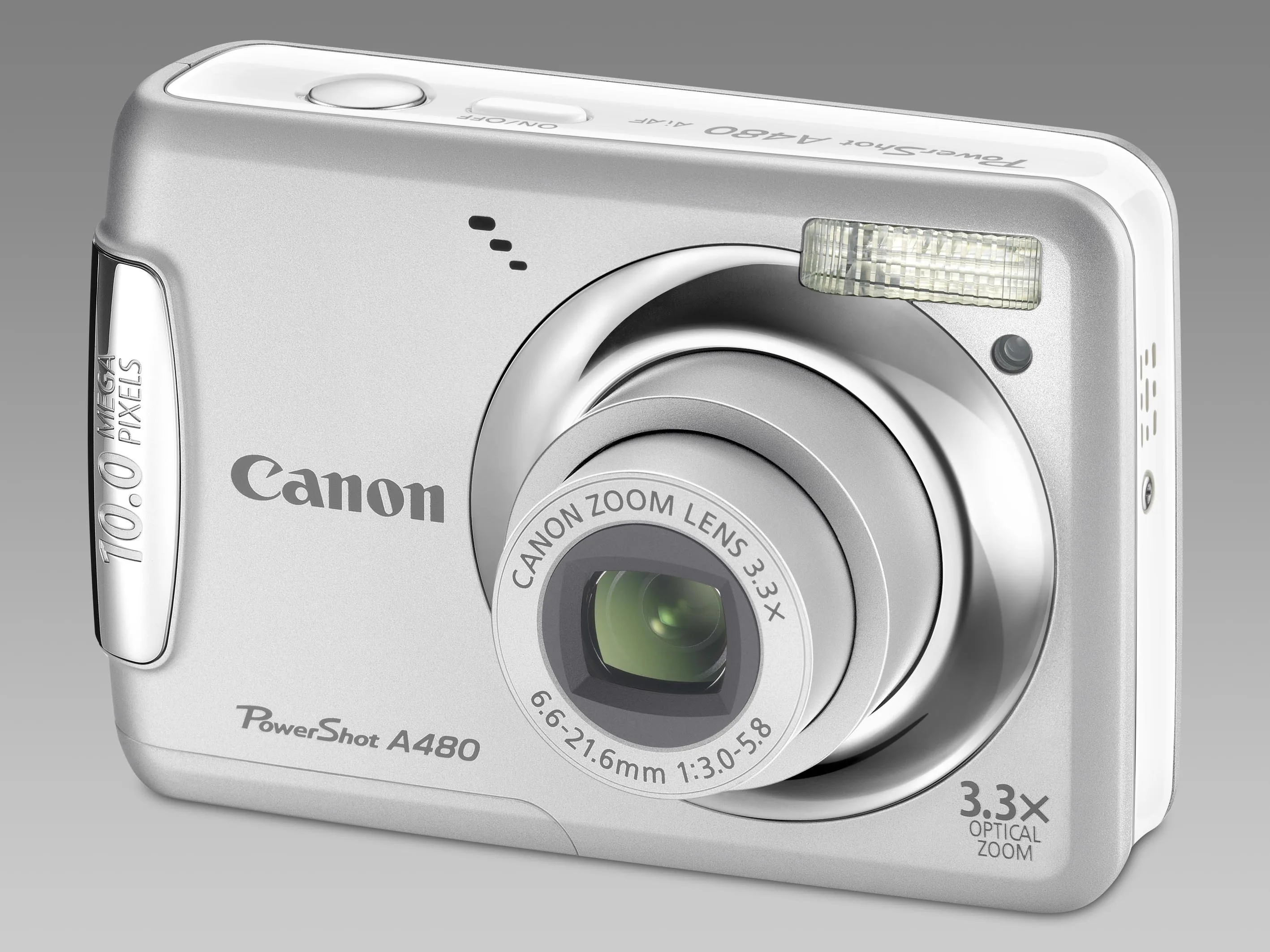 Canon PowerShot A480 1/2.3" 10 MP CCD 3648 x 2736 Pixel Argento — 3