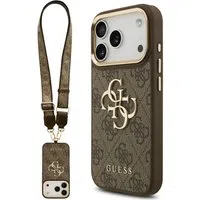 Custodia per Apple iPhone 17 Pro, Guess, Big 4G Classic Logo with Big Strap, Marrone — 3