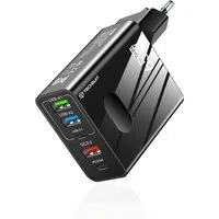 Caricabatterie Rete Techsuit CHC1 PentaXPower, 25W, 3A, 3 x USB-A - 2 x USB-C, Nero — 3