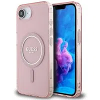 Custodia MagSafe per Apple iPhone 17e / 16e, Guess, IML Glitter Circle, Rosa — 3